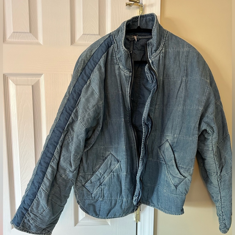 Free people quilted denim jacket